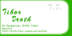 tibor droth business card